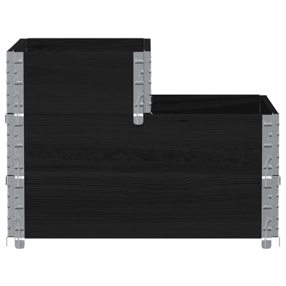 Fioriera Rialzata a 3 Livelli Nera 120x80 cm Legno di Pino