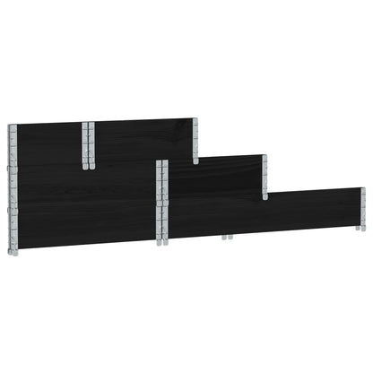 Fioriera Rialzata a 3 Livelli Nera 120x80 cm Legno di Pino