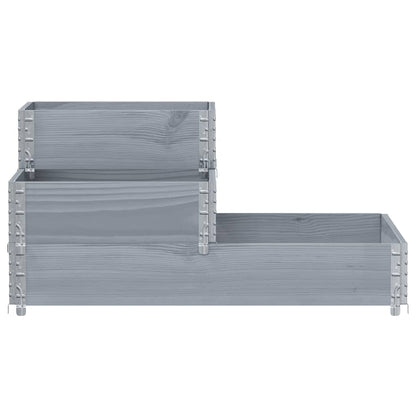 Fioriera Rialzata a 3 Livelli Grigia 120x80 cm Legno di Pino