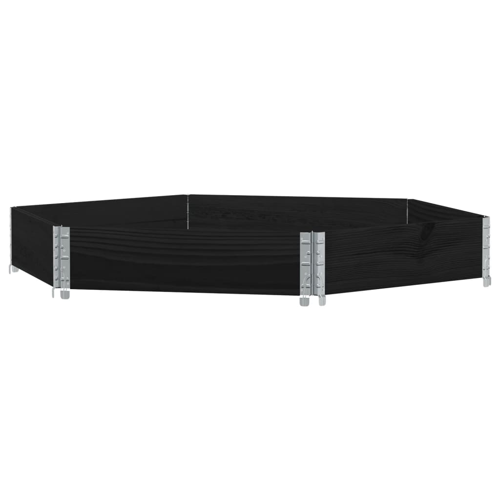 Fioriera Rialzata Esagonale Nera 160x160cm Legno di Pino - homemem39