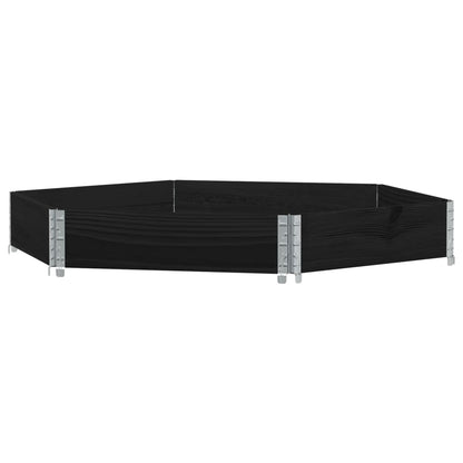 Fioriera Rialzata Esagonale Nera 160x160cm Legno di Pino - homemem39