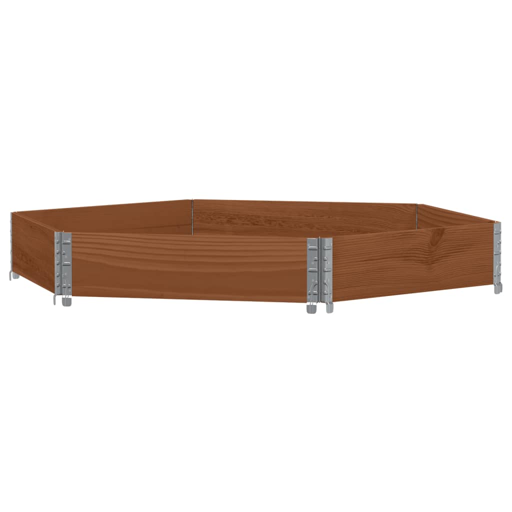 Fioriera Rialzata Esagonale Marrone 160x160 cm Legno di Pino | homemem39