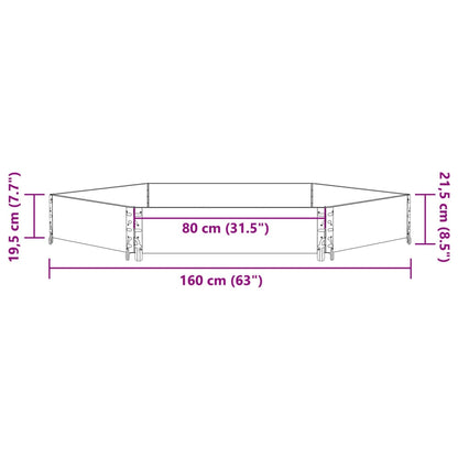 Fioriera Rialzata Esagonale Marrone 160x160 cm Legno di Pino | homemem39