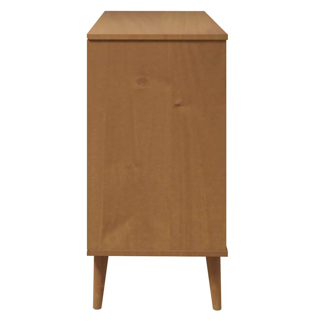 Cassettiera MOLDE Marrone 113x40x80cm in Legno Massello di Pino | homemem39