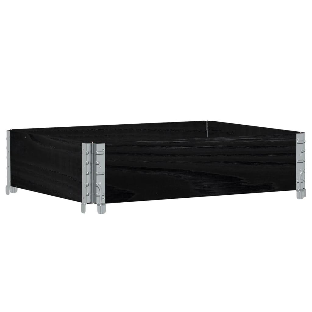 Fioriera da Giardino Nera 80x60 cm in Legno Massello di Pino | homemem39