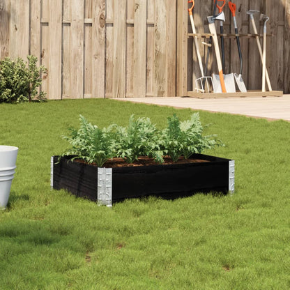 Fioriera da Giardino Nera 80x60 cm in Legno Massello di Pino | homemem39
