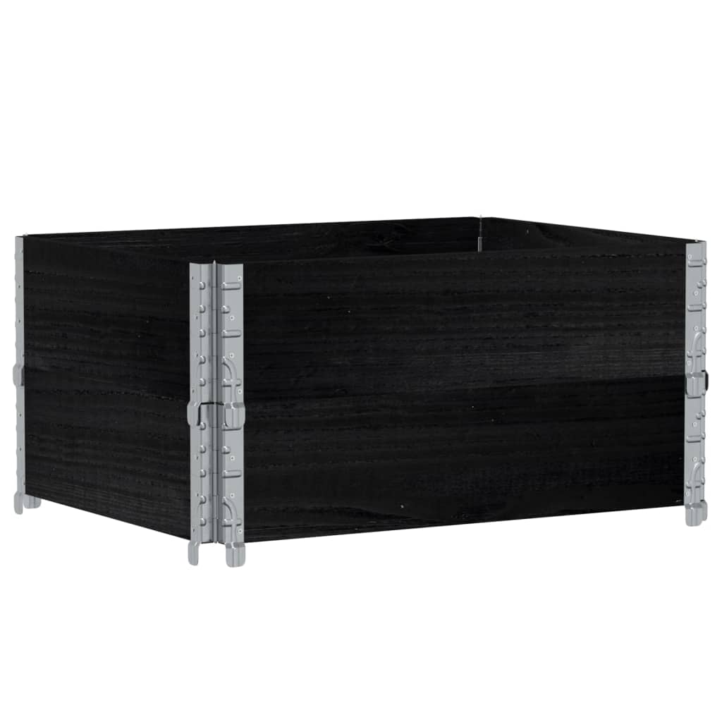 Fioriera da Giardino Nera 80x60 cm in Legno Massello di Pino | homemem39
