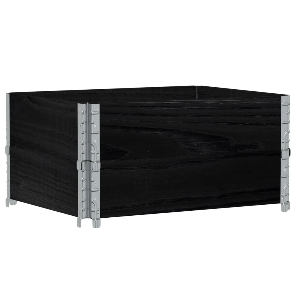 Fioriera da Giardino Nera 80x60 cm in Legno Massello di Pino | homemem39