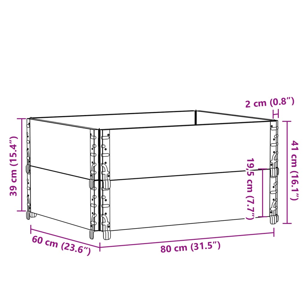 Fioriera da Giardino Grigia 80x60 cm Legno Massello di Pino | homemem39