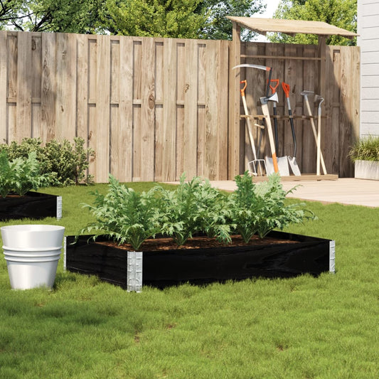 Fioriera da Giardino Nera 120x80 cm Legno Massello di Pino | homemem39