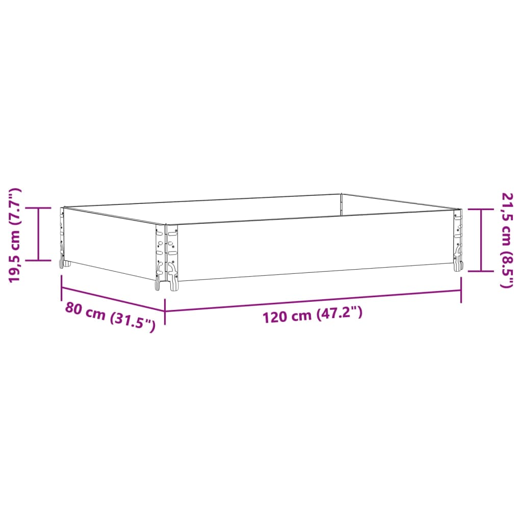 Fioriera da Giardino Grigia 120x80 cm Legno Massello di Pino | homemem39