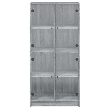 Credenza con Ante Grigio Sonoma 68x37x142 cm Legno Multistrato