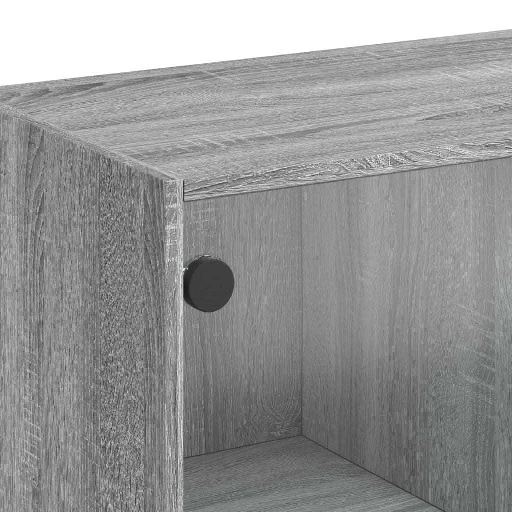 Credenza con Ante Grigio Sonoma 68x37x142 cm Legno Multistrato