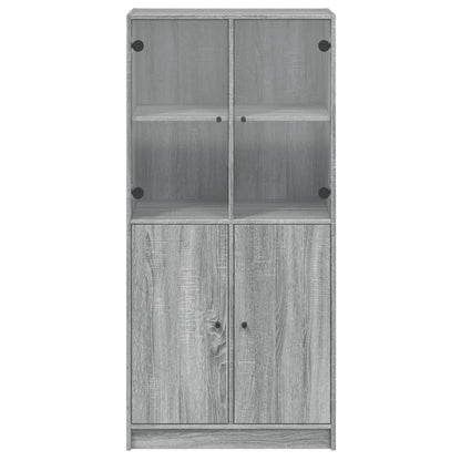 Credenza con Ante Grigio Sonoma 68x37x142 cm Legno Multistrato