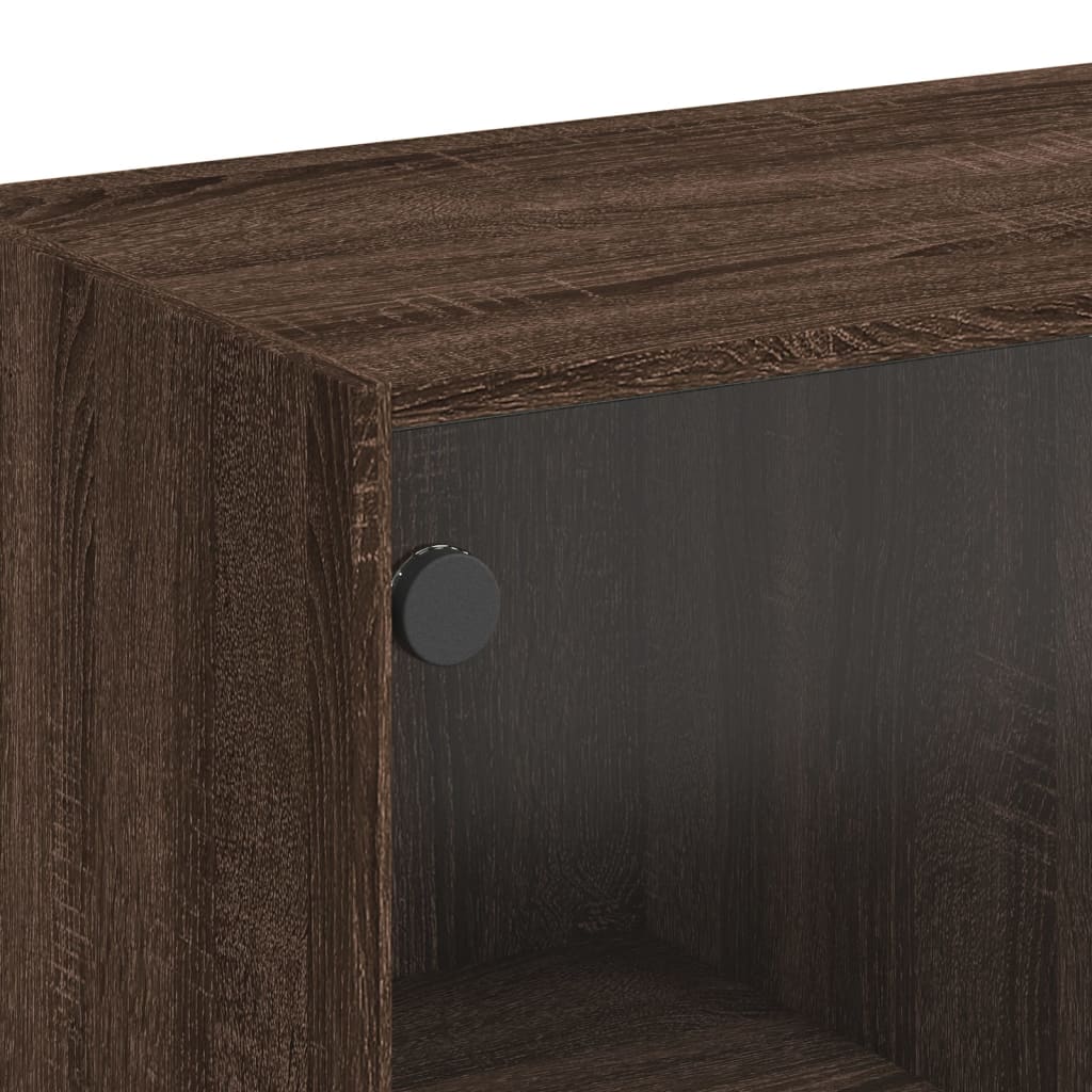 Credenza con Ante Rovere Marrone 68x37x142 cm Legno Multistrato - homemem39