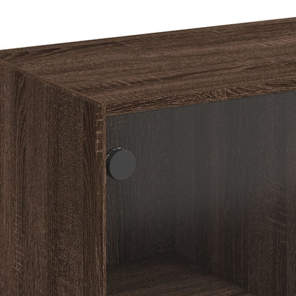 Credenza con Ante Rovere Marrone 68x37x142 cm Legno Multistrato - homemem39