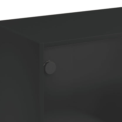 Credenza Nero 102x37x75,5 cm in Legno Multistrato