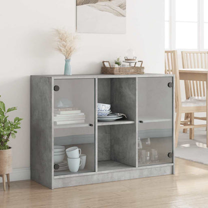Credenza Grigio Cemento 102x37x75,5 cm in Legno Multistrato - homemem39