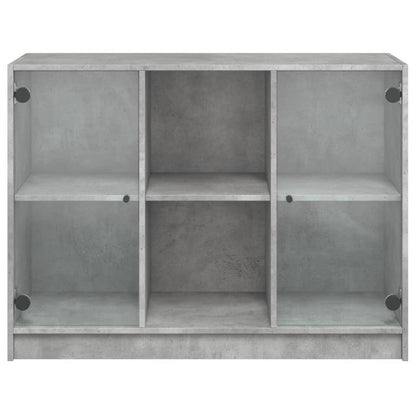 Credenza Grigio Cemento 102x37x75,5 cm in Legno Multistrato