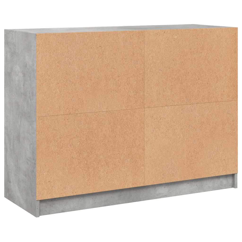 Credenza Grigio Cemento 102x37x75,5 cm in Legno Multistrato