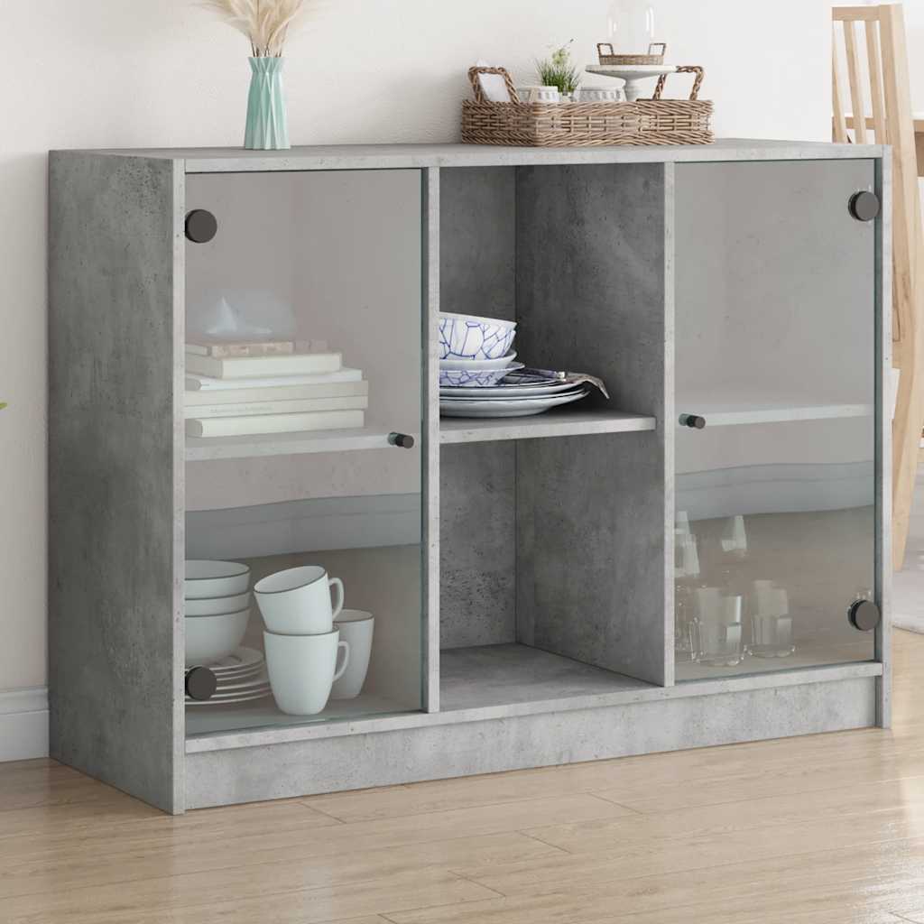 Credenza Grigio Cemento 102x37x75,5 cm in Legno Multistrato - homemem39