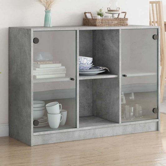 Credenza Grigio Cemento 102x37x75,5 cm in Legno Multistrato - homemem39