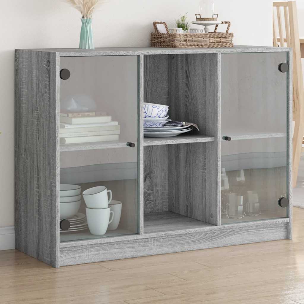Credenza Grigio Sonoma 102x37x75,5 cm in Legno Multistrato - homemem39