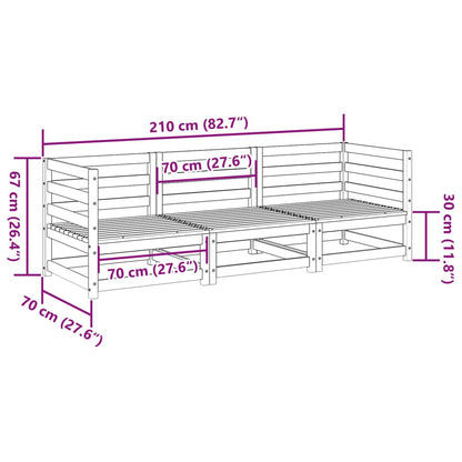 Set Divani da Giardino 3 pz in Legno Massello Abete Douglas | homemem39