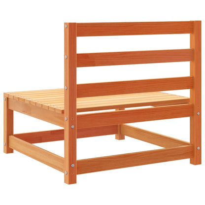 Set Divani da Giardino 5 pz Marrone Cera Legno Massello Pino