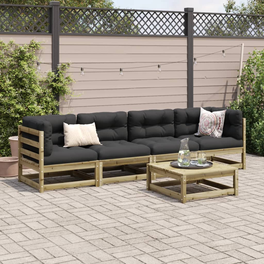Set Divani da Giardino 5 pz in Legno Impregnato di Pino | homemem39