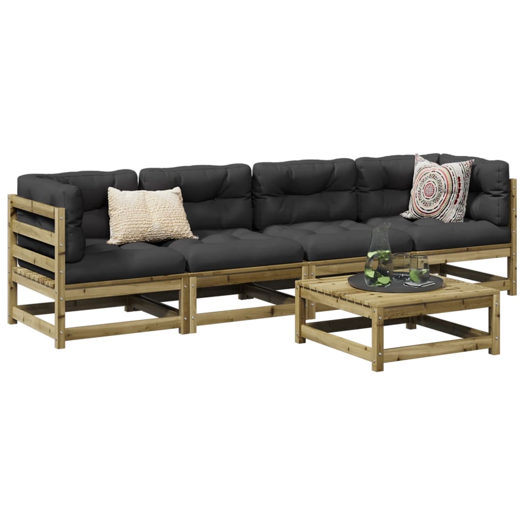 Set Divani da Giardino 5 pz in Legno Impregnato di Pino | homemem39