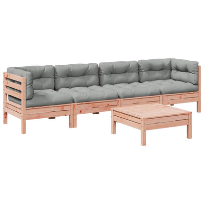 Set Divani Giardino 5 pz Cuscini Legno Massello Abete Douglas | homemem39