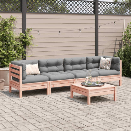 Set Divani Giardino 5 pz Cuscini Legno Massello Abete Douglas | homemem39