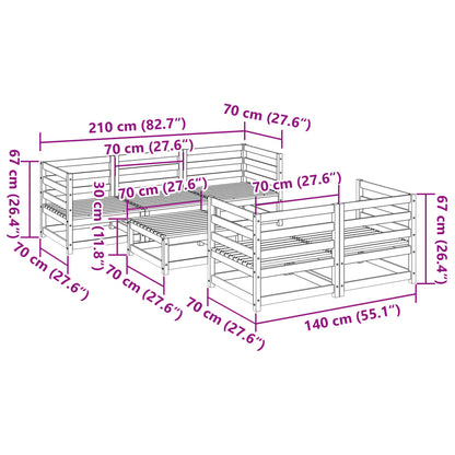 Set Divani da Giardino 6 pz in Legno Impregnato di Pino | homemem39