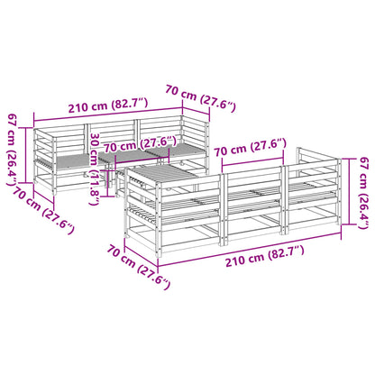 Set Divani da Giardino 7 pz in Legno Impregnato di Pino | homemem39