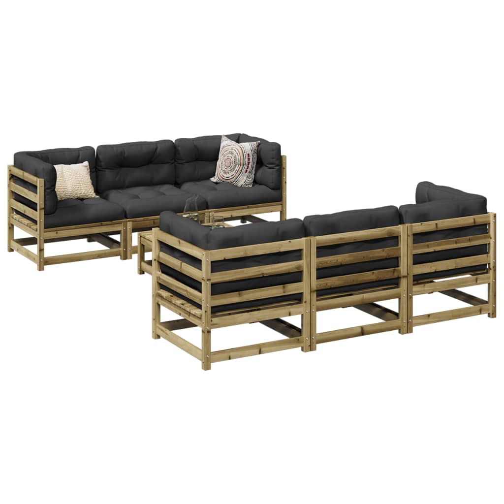 Set Divani da Giardino 7 pz in Legno Impregnato di Pino | homemem39