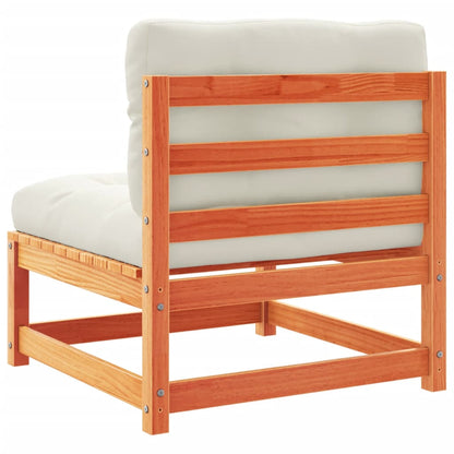 Set Divani Giardino 7 pz con Cuscini Marrone Cera Massello Pino - homemem39