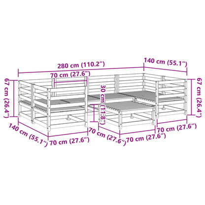 Set Divani da Giardino 7 pz in Legno Impregnato di Pino | homemem39