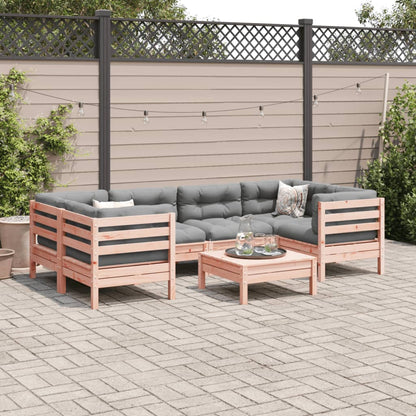 Set Divani Giardino 7 pz Cuscini Legno Massello Abete Douglas | homemem39