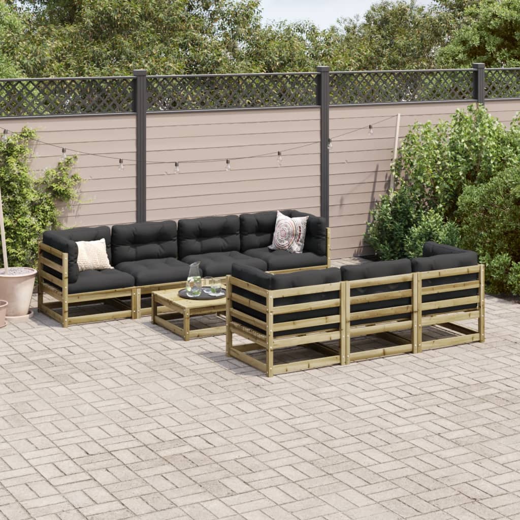 Set Divani da Giardino 8 pz in Legno Impregnato di Pino | homemem39