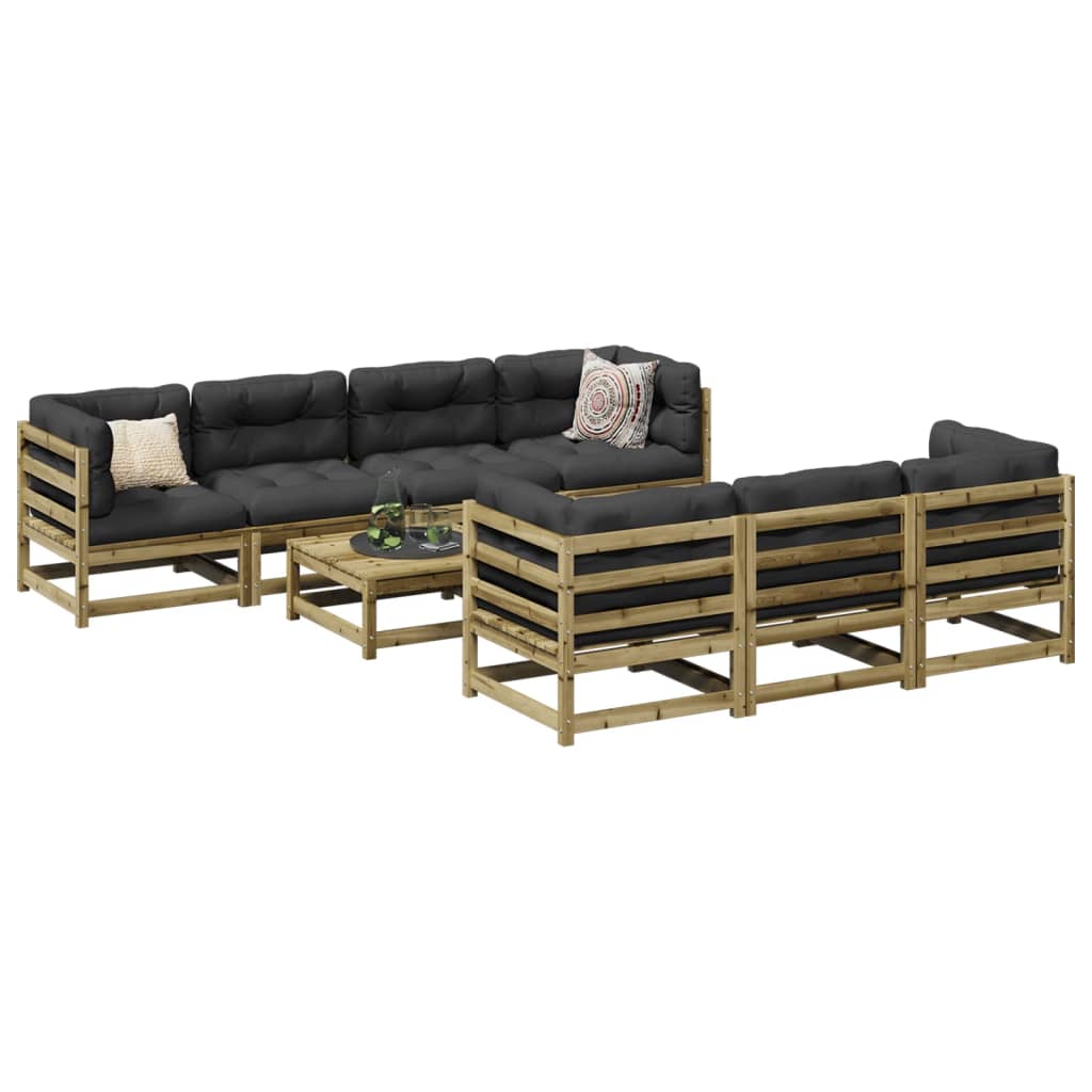 Set Divani da Giardino 8 pz in Legno Impregnato di Pino | homemem39