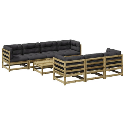 Set Divani da Giardino 8pz con Cuscini Legno Impregnato di Pino | homemem39