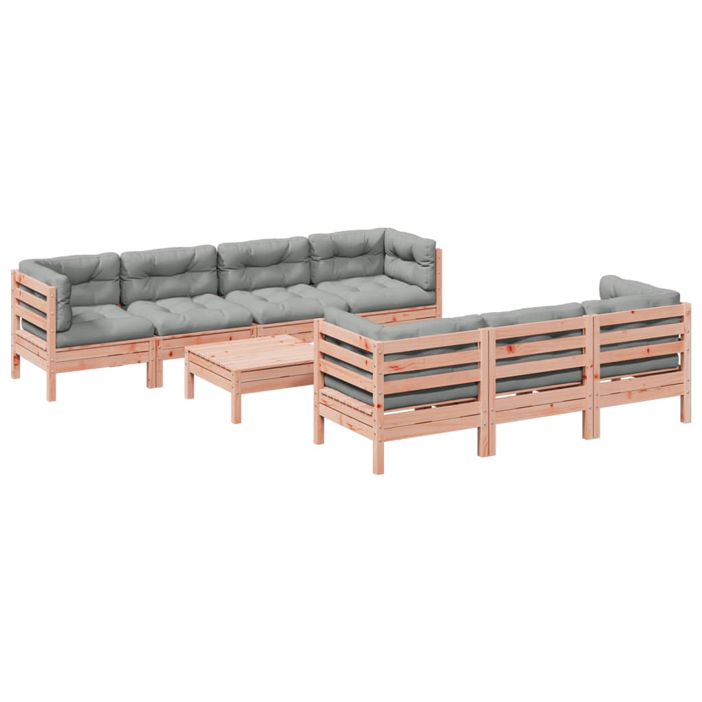 Set Divani da Giardino 8 pz con Cuscini Massello Abete Douglas | homemem39