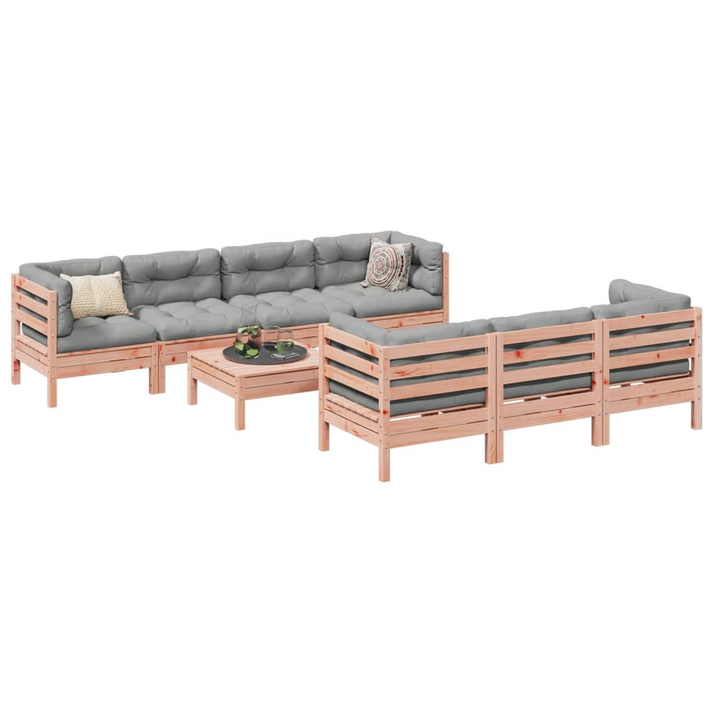 Set Divani da Giardino 8 pz con Cuscini Massello Abete Douglas | homemem39