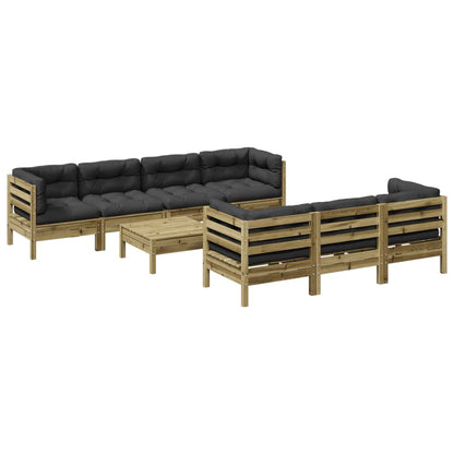 Set Divani da Giardino 8pz con Cuscini Legno Impregnato di Pino | homemem39