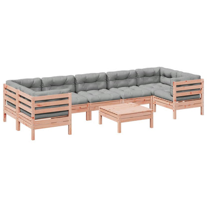 Set Divani da Giardino 8 pz con Cuscini Massello Abete Douglas | homemem39