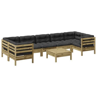 Set Divani da Giardino 8pz con Cuscini Legno Impregnato di Pino | homemem39