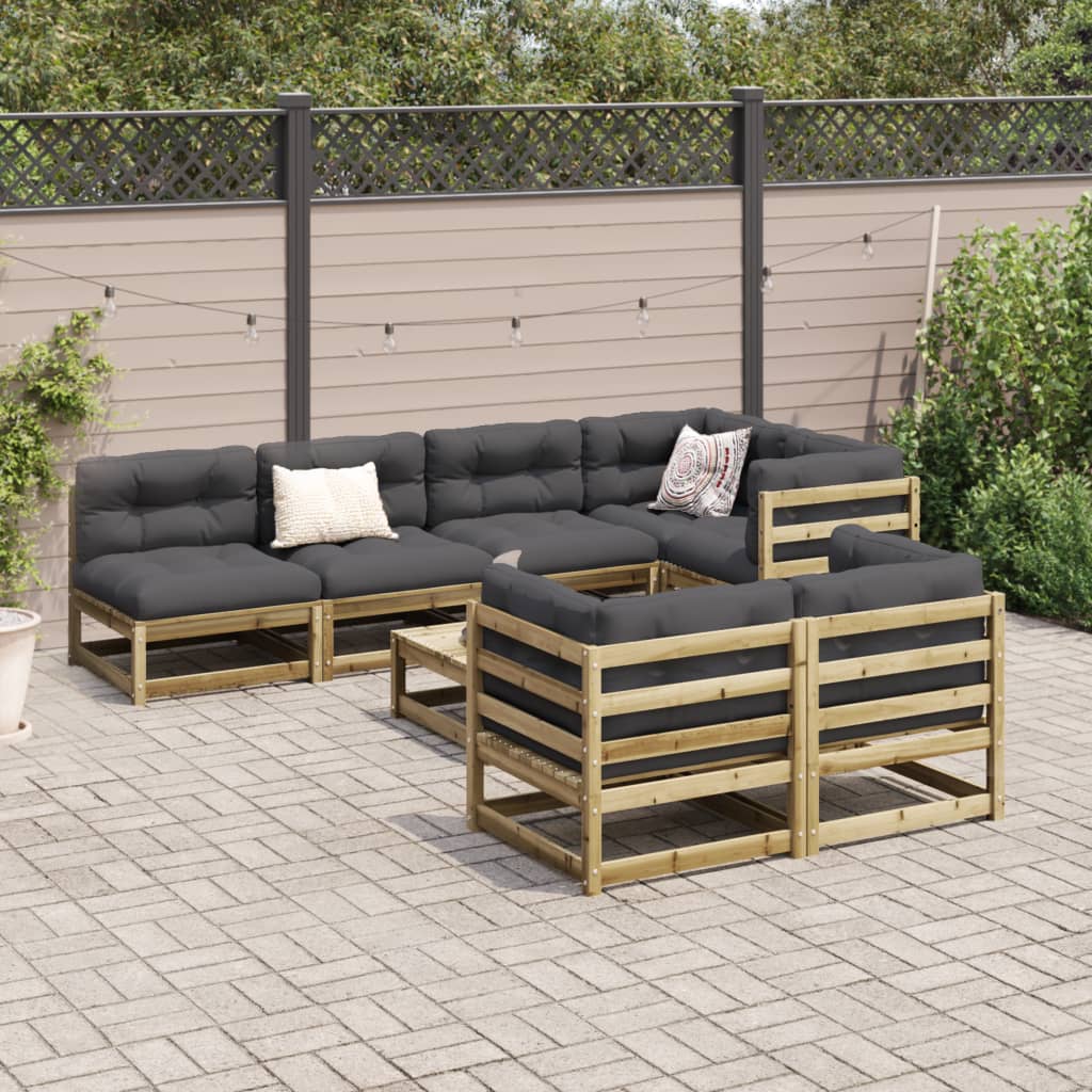 Set Divani da Giardino 8 pz in Legno Impregnato di Pino | homemem39