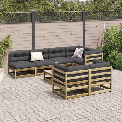 Set Divani da Giardino 8 pz in Legno Impregnato di Pino | homemem39