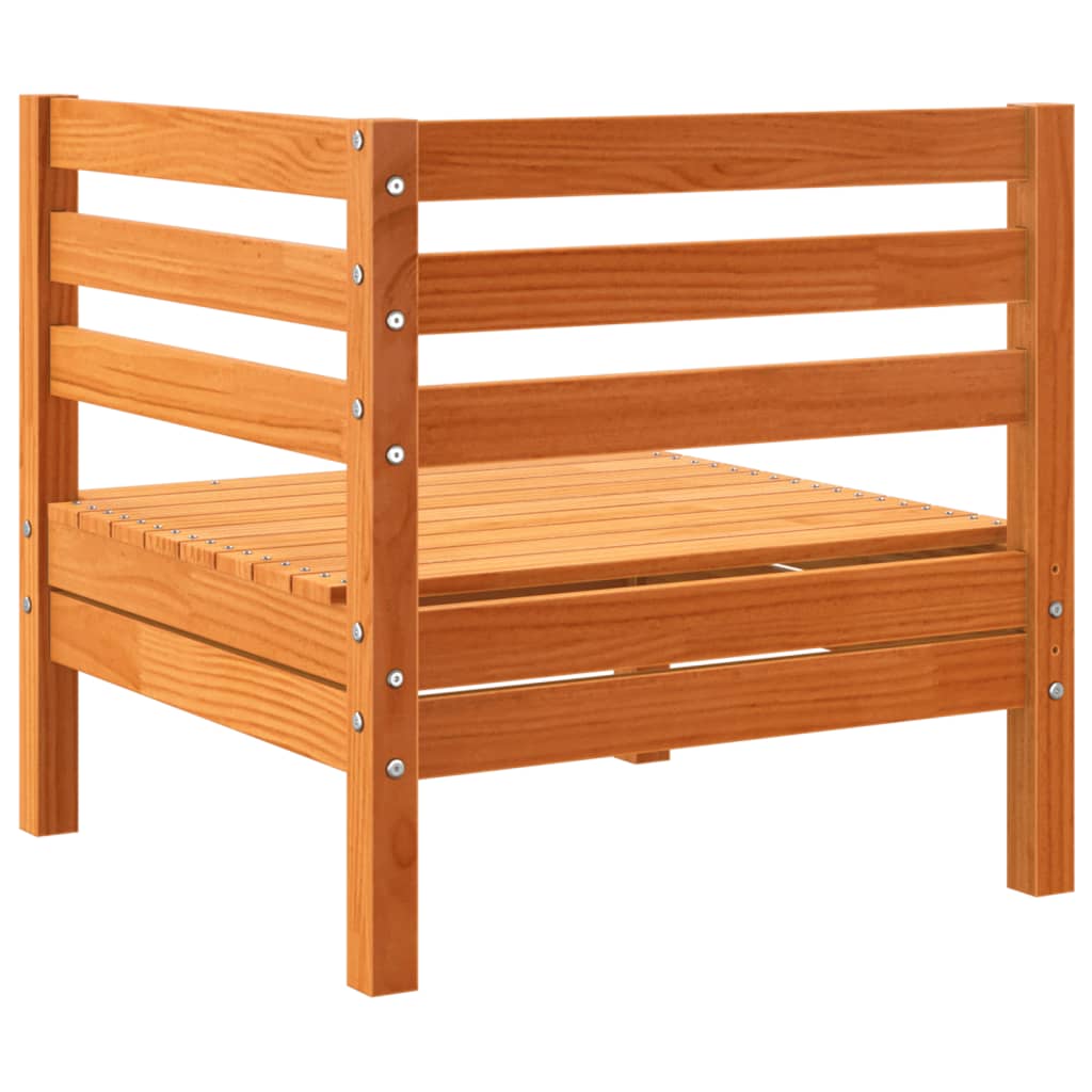 Set Divani Giardino 8 pz con Cuscini Marrone Cera Massello Pino - homemem39